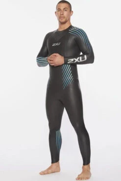 2XU - Mens P:1 Propel Wetsuit - Black/Blue Ombre -Cheap The Best Swimwear Store 2xu mens p 1 propel wetsuit black blue ombre 11