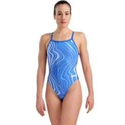 Arena - Marbled Challenge Back Ladies Swimsuit - Royal/Multi