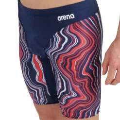 Arena - Mens Marbled Jammer - Navy/Red/Multi -Cheap The Best Swimwear Store arena mens marbled jammer navy red multi 4