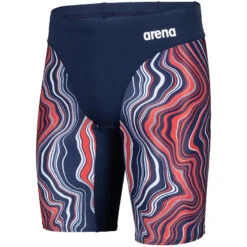 Arena - Mens Marbled Jammer - Navy/Red/Multi -Cheap The Best Swimwear Store arena mens marbled jammer navy red multi 6