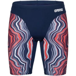 Arena - Mens Marbled Jammer - Navy/Red/Multi -Cheap The Best Swimwear Store arena mens marbled jammer navy red multi 8