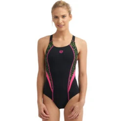 Arena - Microcarbonite Pro Back Ladies Swimsuit - Black/Fuchsia/Rose