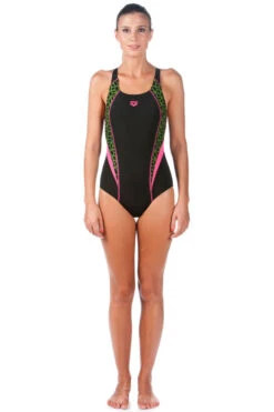 Arena - Microcarbonite Pro Back Ladies Swimsuit - Black/Fuchsia/Rose -Cheap The Best Swimwear Store arena microcarbonite black and fuchsia ladies one piece swimsuit 12