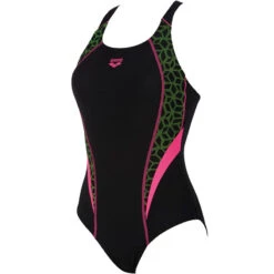 Arena - Microcarbonite Pro Back Ladies Swimsuit - Black/Fuchsia/Rose -Cheap The Best Swimwear Store arena microcarbonite black and fuchsia ladies one piece swimsuit 4