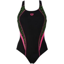 Arena - Microcarbonite Pro Back Ladies Swimsuit - Black/Fuchsia/Rose -Cheap The Best Swimwear Store arena microcarbonite black and fuchsia ladies one piece swimsuit 6