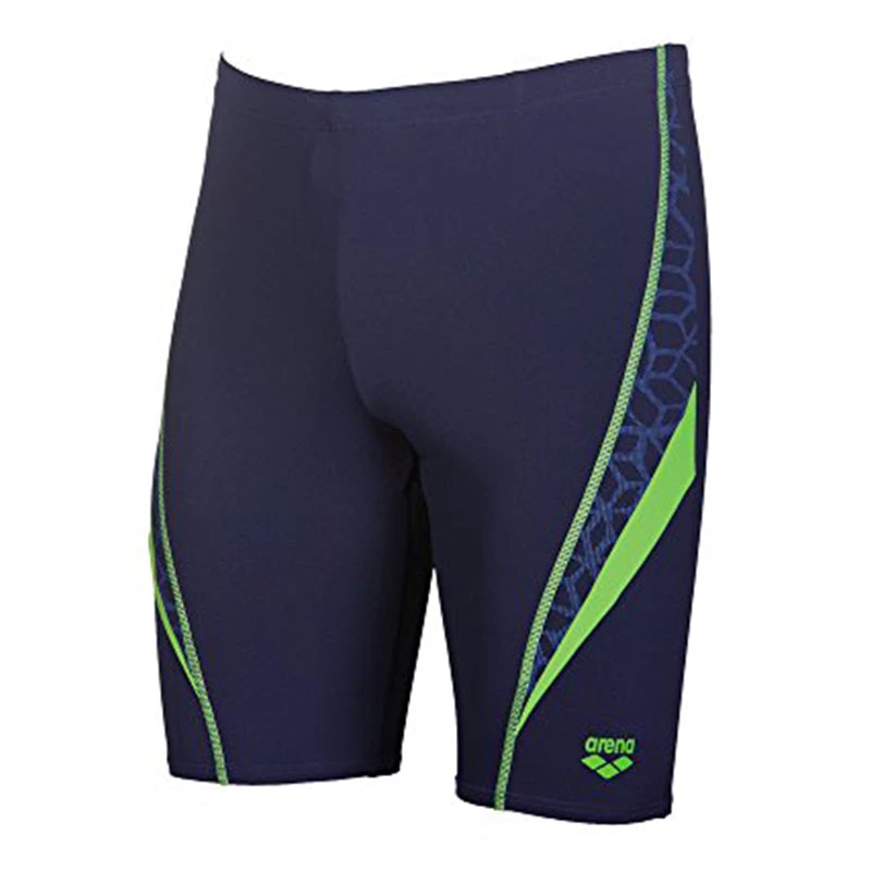 Arena - Microcarbonite Junior Jammers - Navy Blue/Green Leaf 1 Arena - Microcarbonite Junior Jammers - Navy Blue/Green Leaf