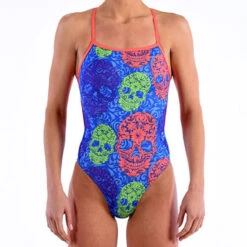 Dolfin - Bellas Sugar Skulls Cross Back One Piece Swimsuit -Cheap The Best Swimwear Store dolfin bellas sugar skulls cross back one piece swimsuit 7