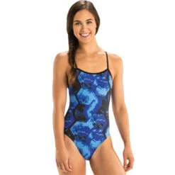 Dolfin - Graphlite Series Rogue V-Back One Piece Swimsuit (Blue)