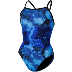 Dolfin - Graphlite Series Rogue V-Back One Piece Swimsuit (Blue) -Cheap The Best Swimwear Store dolfin graphlite rogue v back ladies one piece blue 717 3