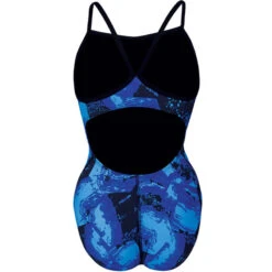 Dolfin - Graphlite Series Rogue V-Back One Piece Swimsuit (Blue) -Cheap The Best Swimwear Store dolfin graphlite rogue v back ladies one piece blue 717 4