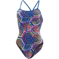 Dolfin - Reliance Hive V-Back One Piece Swimsuit (Royal) -Cheap The Best Swimwear Store dolfin hive v back ladies one piece swimsuit royal 475 3