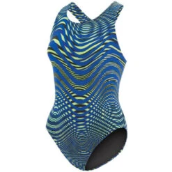 Dolfin - Poly Fusion Abyss Performance Back Swimsuit - Blue/Green -Cheap The Best Swimwear Store dolfin poly fusion blue green abyss performance back one piece 3