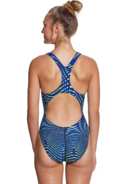 Dolfin - Poly Fusion Abyss Performance Back Swimsuit - Blue/Green -Cheap The Best Swimwear Store dolfin poly fusion blue green abyss performance back one piece 7