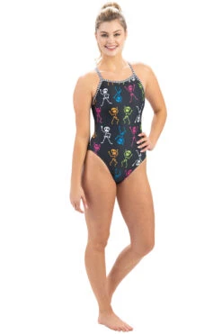 Dolfin Uglies - Dancing Skeletons V-2 Back One Piece Swimsuit -Cheap The Best Swimwear Store dolfin uglies dancing skeletons v 2 back one piece swimsuit 10