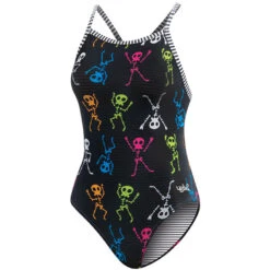 Dolfin Uglies - Dancing Skeletons V-2 Back One Piece Swimsuit -Cheap The Best Swimwear Store dolfin uglies dancing skeletons v 2 back one piece swimsuit 3