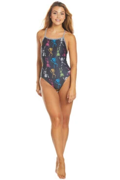 Dolfin Uglies - Dancing Skeletons V-2 Back One Piece Swimsuit -Cheap The Best Swimwear Store dolfin uglies dancing skeletons v 2 back one piece swimsuit 9