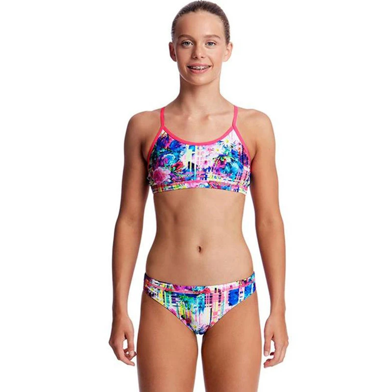 Funkita - Alba Wild - Girls Racerback Two Piece 1 Funkita - Alba Wild - Girls Racerback Two Piece