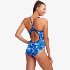 Funkita - Blue Bars - Ladies Diamond Back One Piece -Cheap The Best Swimwear Store funkita blue bars ladies diamond back one piece 4
