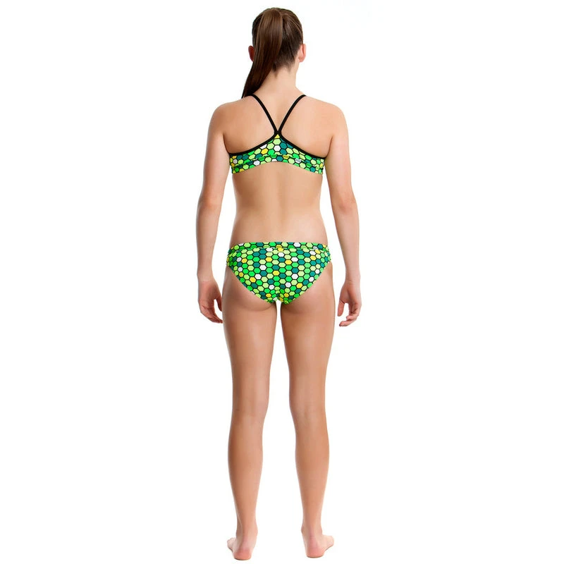 Funkita - Golden Honeycomb - Girls Racerback Two Piece 2 Funkita - Golden Honeycomb - Girls Racerback Two Piece - Image 2