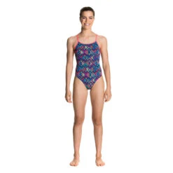 Funkita - Square Up - Girls Diamond Back One Piece -Cheap The Best Swimwear Store funkita girls swimwear square up diamond back one piece 4