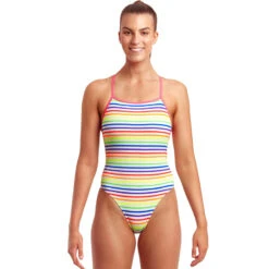Funkita - Light Stripes - Ladies Tie Me Tight One Piece