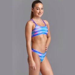 Funkita - Pastel Palm - Girls Criss Cross Two Piece -Cheap The Best Swimwear Store funkita pastel palm girls criss cross two piece 5