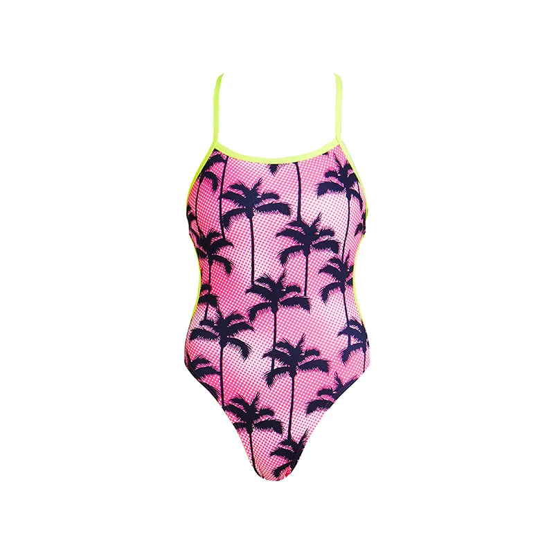 Funkita - Pop Palms - Ladies Cut Away Tie Back One Piece 2 Funkita - Pop Palms - Ladies Cut Away Tie Back One Piece - Image 2