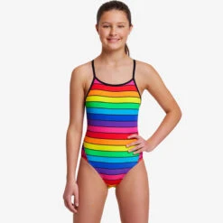 Funkita - Rainbow Racer - Girls Diamond Back One Piece -Cheap The Best Swimwear Store funkita rainbow racer girls diamond back one piece 4