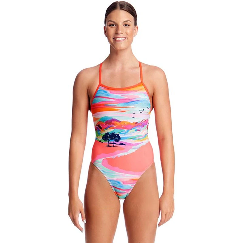 Funkita - Red Centre - Ladies Tie Me Tight One Piece 1 Funkita - Red Centre - Ladies Tie Me Tight One Piece