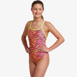 Funkita - Swerve Up - Girls Eco Diamond Back One Piece -Cheap The Best Swimwear Store funkita swerve up girls eco diamond back one piece 5