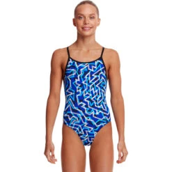 Funkita - Ticker Tape - Girls Diamond Back One Piece