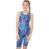 Maru Girls Swimwear - Aquarius Pacer Legsuit - Blue/Pink