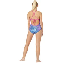 Maru - Komodo Ecotech Sparkle Tie Back Ladies Swimsuit - Turquoise/Pink -Cheap The Best Swimwear Store maru komodo ecotech sparkle tie back turquoise pink 3