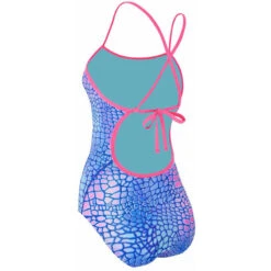 Maru - Komodo Ecotech Sparkle Tie Back Ladies Swimsuit - Turquoise/Pink -Cheap The Best Swimwear Store maru komodo ecotech sparkle tie back turquoise pink 4