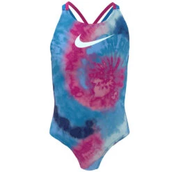Nike - Girls' Tie Dye Spiderback One Piece (Photo Blue) -Cheap The Best Swimwear Store nike girls tie dye spiderback one piece photo blue 3