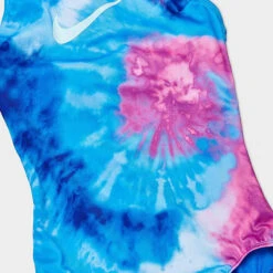 Nike - Girls' Tie Dye Spiderback One Piece (Photo Blue) -Cheap The Best Swimwear Store nike girls tie dye spiderback one piece photo blue 4