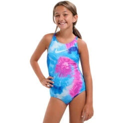 Nike - Girls' Tie Dye Spiderback One Piece (Photo Blue) -Cheap The Best Swimwear Store nike girls tie dye spiderback one piece photo blue 6