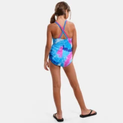 Nike - Girls' Tie Dye Spiderback One Piece (Photo Blue) -Cheap The Best Swimwear Store nike girls tie dye spiderback one piece photo blue 7