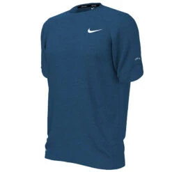 Nike - Heather Short Sleeve Hydroguard (DK Marina Blue) -Cheap The Best Swimwear Store nike heather short sleeve hydroguard dk marina blue 3