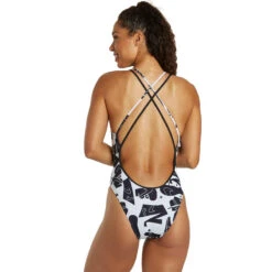 Nike - Hydrastrong Multiple Print Spiderback One Piece (Black) -Cheap The Best Swimwear Store nike hydrastrong multiple print spiderback one piece black 1 3