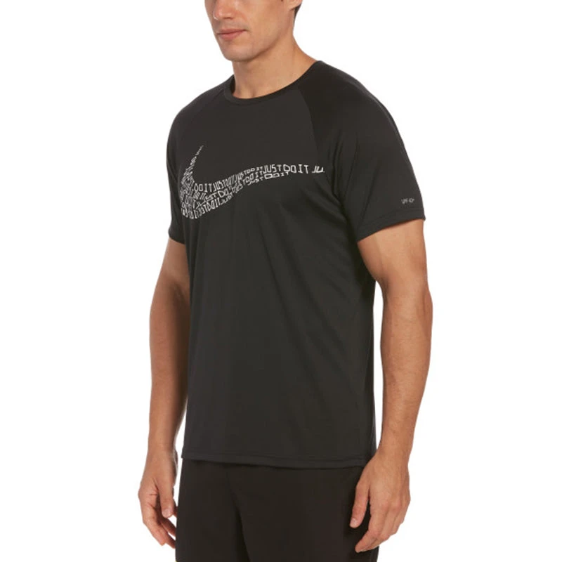 Nike - JDI Swoosh Short Sleeve Hydroguard (Black) 1 Nike - JDI Swoosh Short Sleeve Hydroguard (Black)