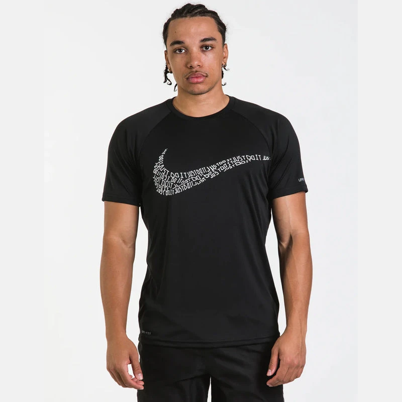 Nike - JDI Swoosh Short Sleeve Hydroguard (Black) 4 Nike - JDI Swoosh Short Sleeve Hydroguard (Black) - Image 4