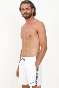 Nike - Logo Tape 5" Volley Short (White) -Cheap The Best Swimwear Store nike logo tape 5 volley short white 6