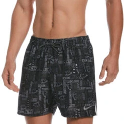 Nike - Men's Swim Logo Mash-up 5" Volley Short (Black)