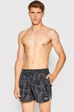 Nike - Men's Swim Logo Mash-up 5" Volley Short (Black) -Cheap The Best Swimwear Store nike mens swim logo mash up 5 volley short black 5