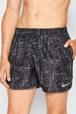 Nike - Men's Swim Logo Mash-up 5" Volley Short (Black) -Cheap The Best Swimwear Store nike mens swim logo mash up 5 volley short black 6