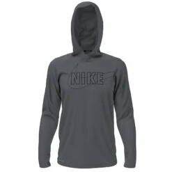 Nike - Outline Logo Long Sleeve Hooded Hydroguard (Iron Grey) -Cheap The Best Swimwear Store nike outline logo long sleeve hooded hydroguard iron grey 3