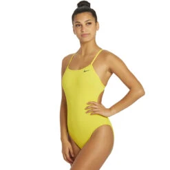 Nike - Solid Hydrastrong Cutout One Piece (Varsity Maize) -Cheap The Best Swimwear Store nike solid hydrastrong cutout one piece varsity maize 4