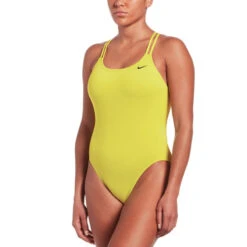 Nike - Solid Hydrastrong Spiderback One Piece (Varsity Maize) -Cheap The Best Swimwear Store nike solid hydrastrong spiderback one piece varsity maize 6