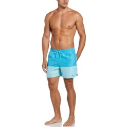 Nike - Swim Men's Split 5" Volley Short (Chlorine Blue) -Cheap The Best Swimwear Store nike swim mens split 5 volley short chlorine blue 3